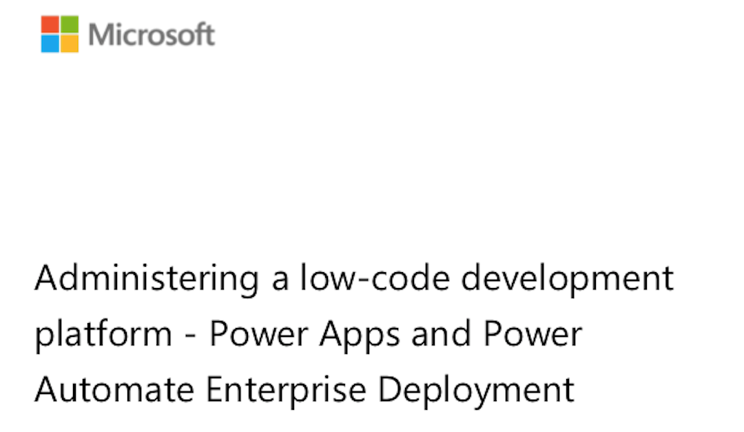 Administering a Power Apps and Power Automate enterprise deployment whitepaper