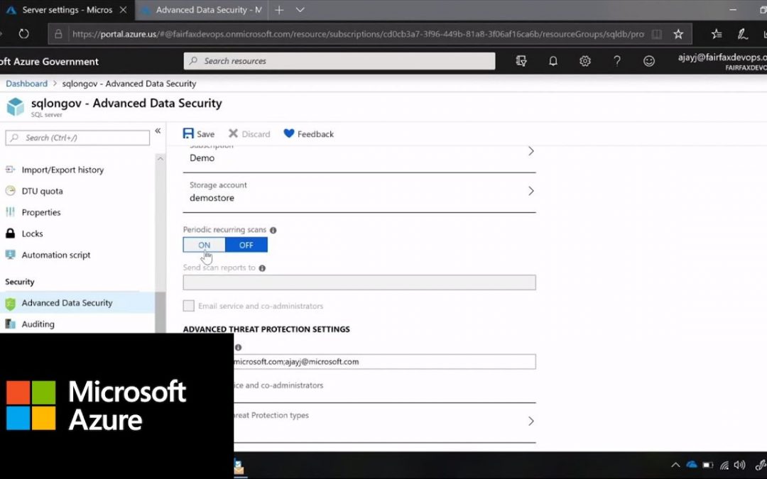 Security with Azure SQL Database in Azure Government